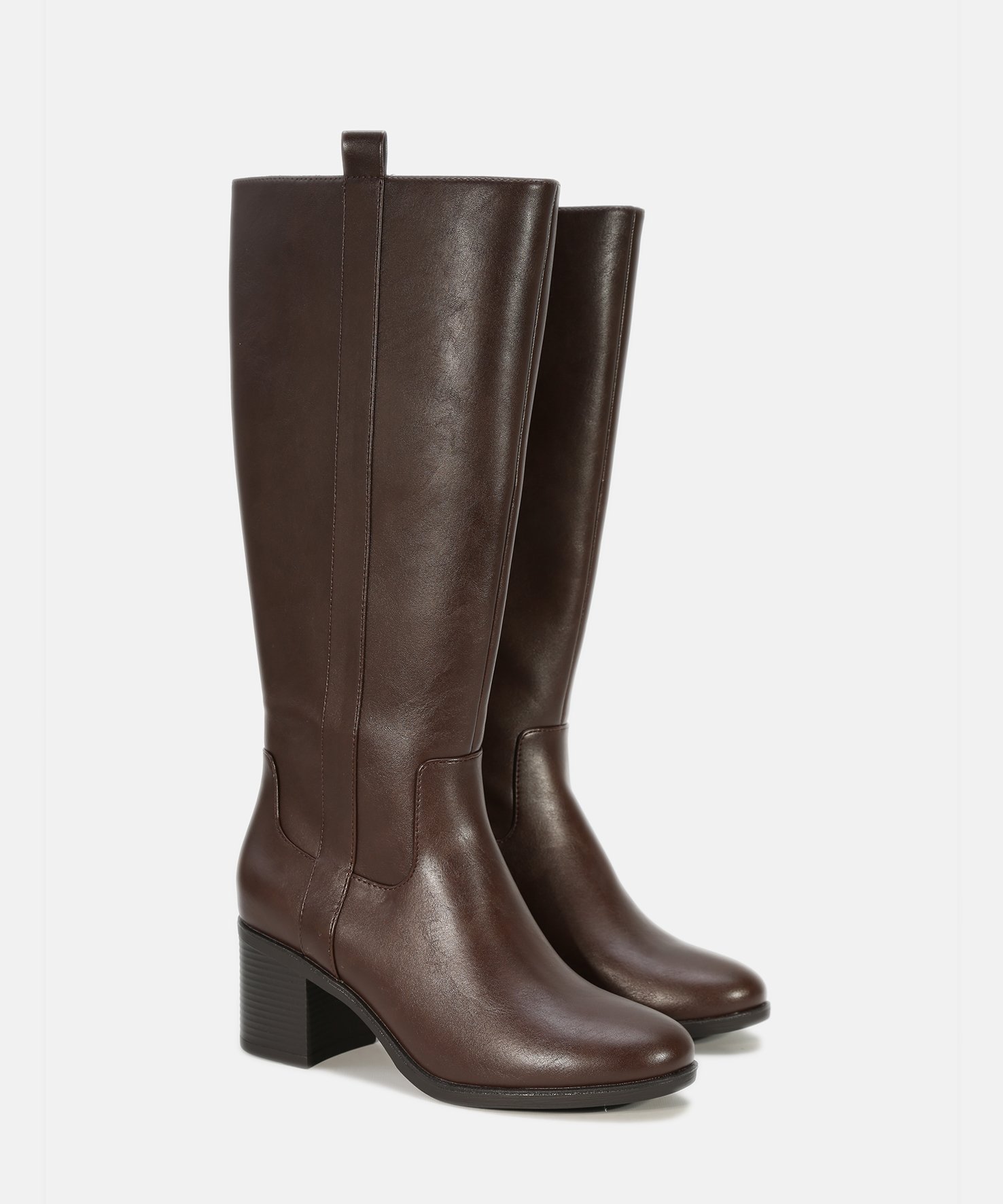 Botas marrones tac&oacute;n ancho image number null